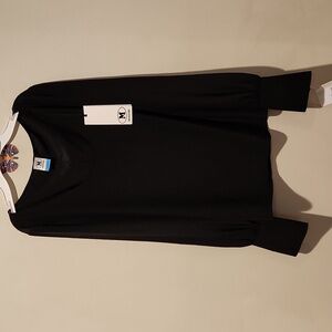 ❤️ NWT! M MISSONI BLACK SILK BLOUSE / TOP, 8 (ITALIAN SIZE 44)